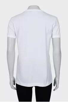 White T-shirt with floral embroidery