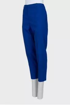 Blue wool trousers with creases