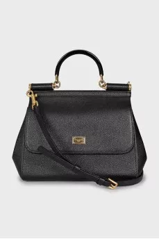 Black Sicily leather bag