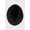Black panama hat with gold embroidery