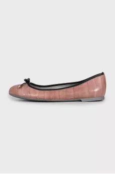 Leather ballet flats with bow