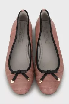 Leather ballet flats with bow