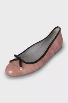 Leather ballet flats with bow