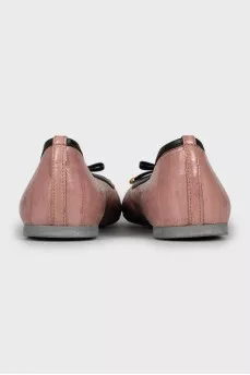 Leather ballet flats with bow