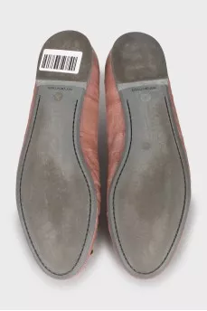 Leather ballet flats with bow