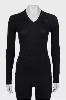 Fitted pullover with embroidery