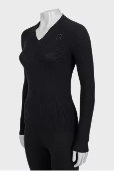 Fitted pullover with embroidery