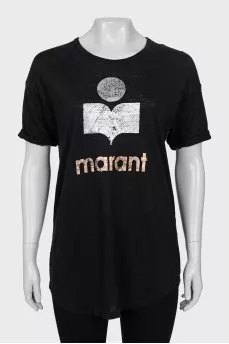 Black linen t-shirt