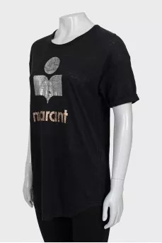 Black linen t-shirt