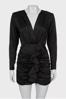 Mini dress with V-neck