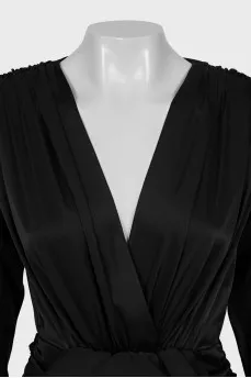 Mini dress with V-neck