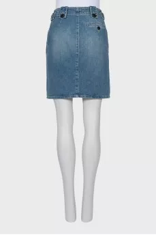 Straight cut denim skirt