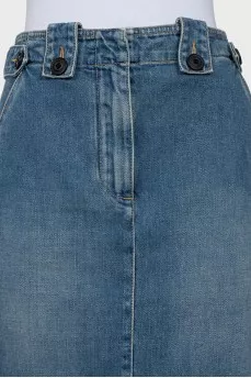 Straight cut denim skirt