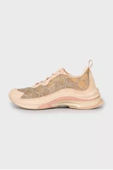 Mesh sneakers with rhinestones