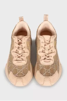 Mesh sneakers with rhinestones