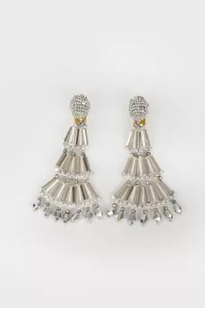 Silver Earrings-clips from beads with tag
