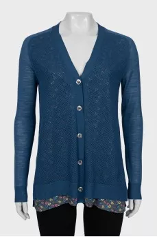 Semi-sheer buttoned cardigan