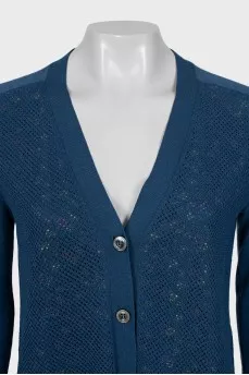 Semi-sheer buttoned cardigan