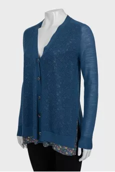 Semi-sheer buttoned cardigan