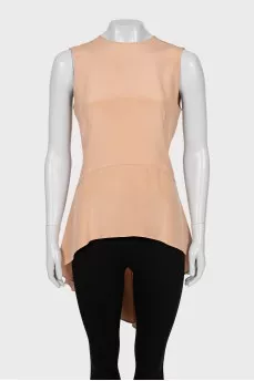 Blouse with asymmetrical hem