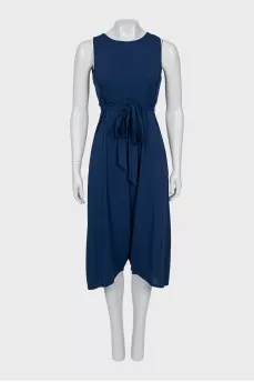 Blue jumpsuit with ties