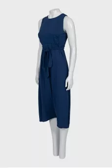Blue jumpsuit with ties