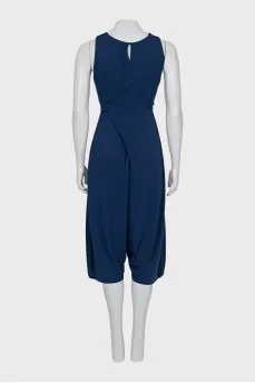 Blue jumpsuit with ties