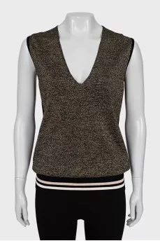 Golden sleeveless blouse