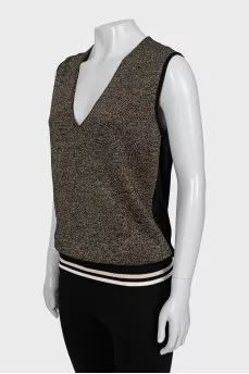 Golden sleeveless blouse