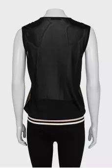 Golden sleeveless blouse