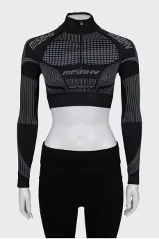 Grey fitted sports top