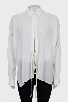 Silk blouse with ties