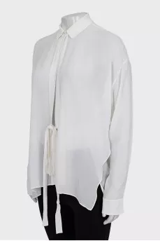 Silk blouse with ties