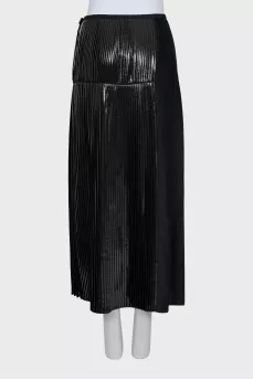 Pleated skirt in gold color