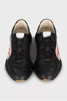 Men's leather sneakers with brand logo