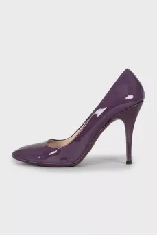 Patent leather purple shoes