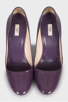 Patent leather purple shoes