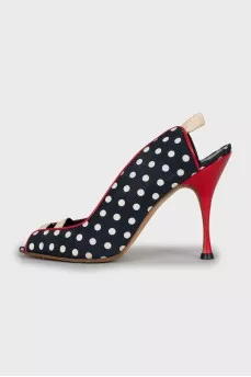 Polka dot textile shoes