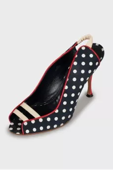 Polka dot textile shoes