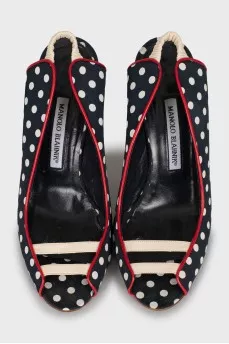 Polka dot textile shoes