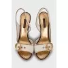 Leather sandals with gold buckles