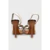 Leather sandals with gold buckles