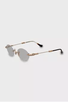 Gold colored glasses frame