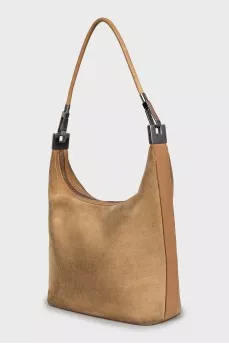 Leather bag with thin handle