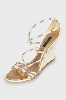 White wedge sandals