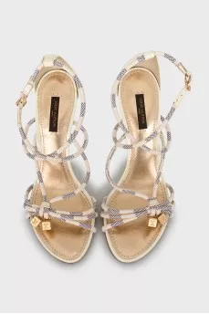 White wedge sandals