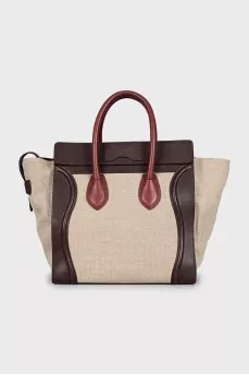 Bag made of textile and leather