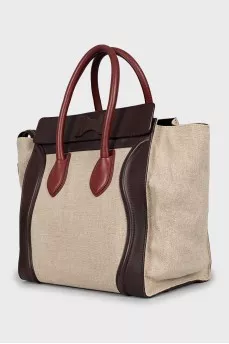 Bag made of textile and leather