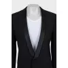 Wool jacket with satin lapels