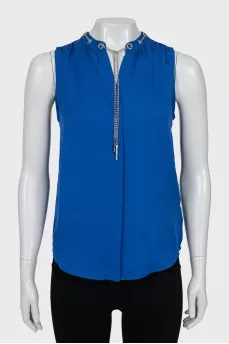 Silk blouse with chain